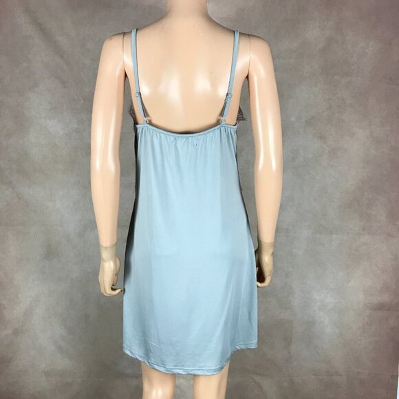 Nanette Lepore Gray Nightgown Chemise with Lace Inset LARGE - Picture 7 of 8